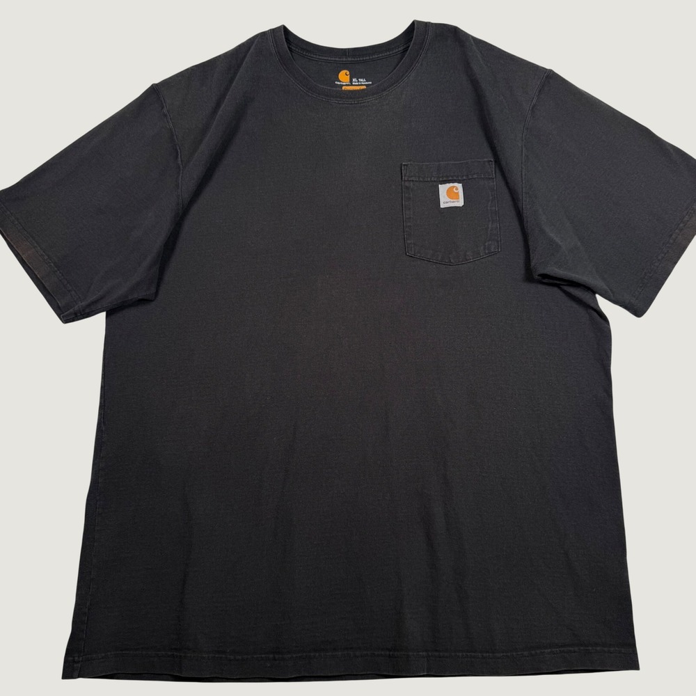 Carhartt Mens XL Tall Black K87 Original Fit Heavyweight Pocket T-Shirt Faded